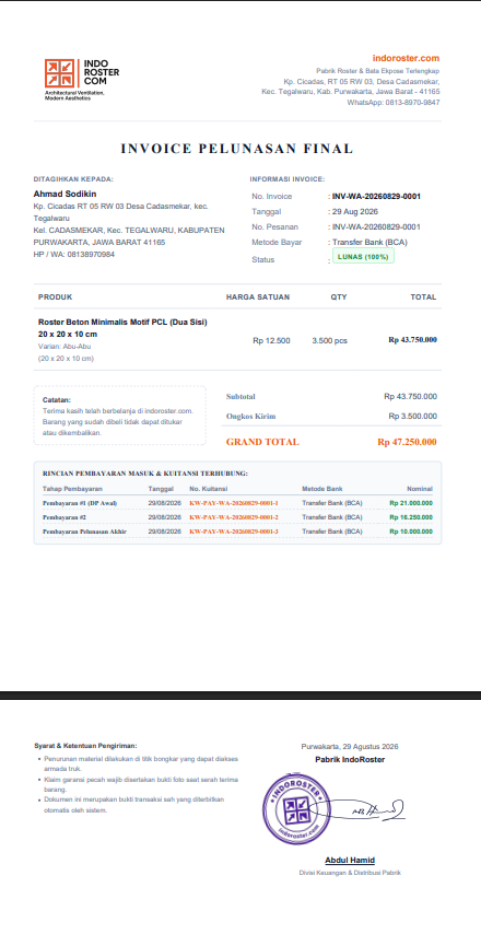 Invoice pembayaran