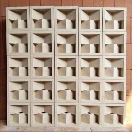 Roster Beton Minimalis Motif M (Dua Sisi) 20 x 20 x 10 cm