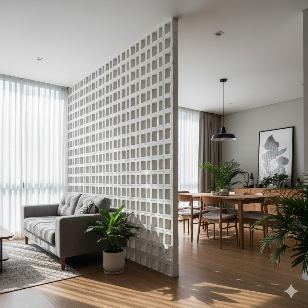 modern interior room divider breezeblock partition